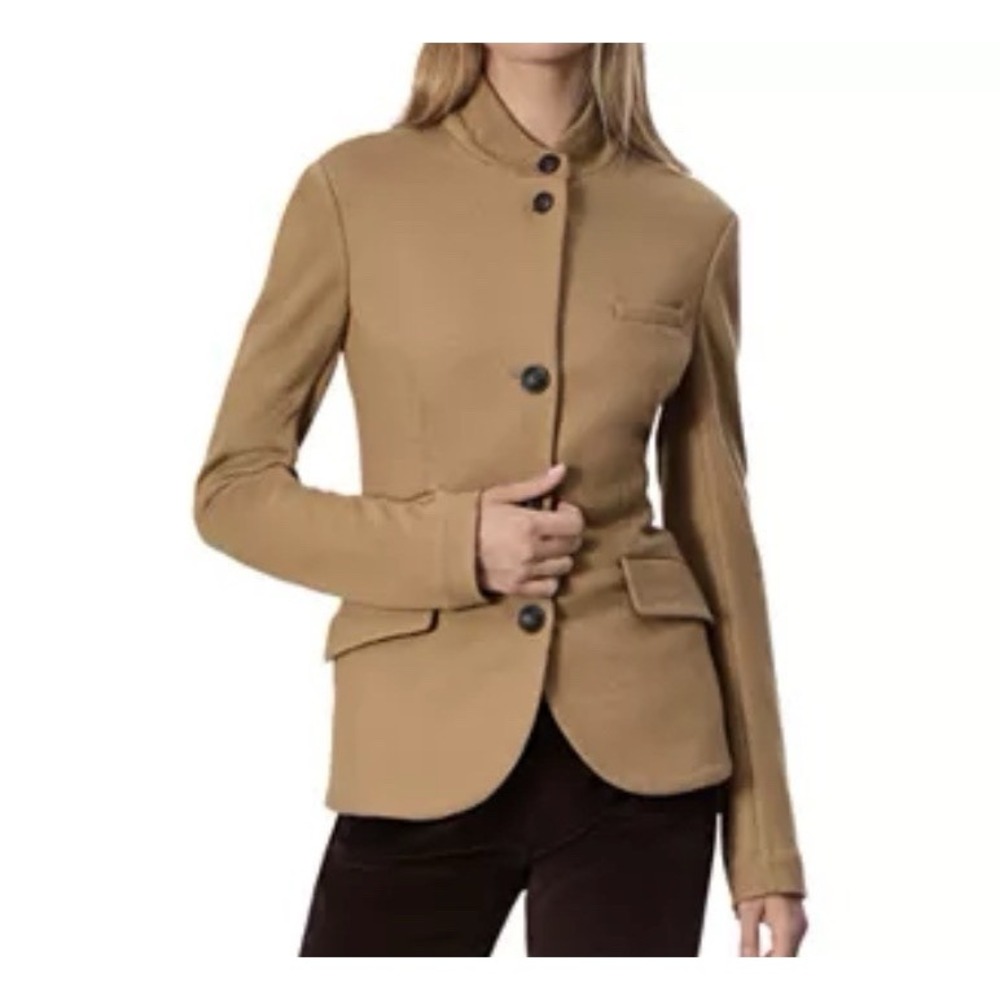 MSRP $598 Rag & Bone Slade Blazer Jacket Coat Dark Camel 100% Wool Women's Sz 4 - Picture 2 of 15